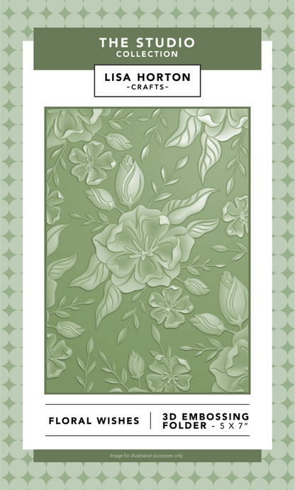 Lisa Horton Crafts Floral Wishes 5" x 7" 3D Embossing Folder
