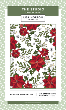 Lisa Horton Crafts Festive Poinsettia 5" x 7" 3D Embossing Folder