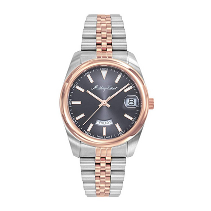 Mathey Tissot Mathy Day-Date Black (Rose Gold style) Watch