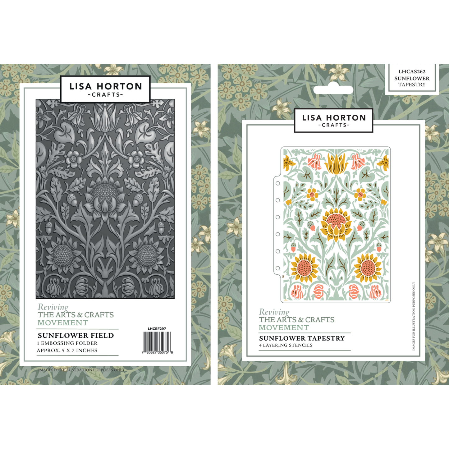 Lisa Horton Crafts Reviving The Arts & Crafts Movement Complete Die, Embossing Folder & Stencil Collection