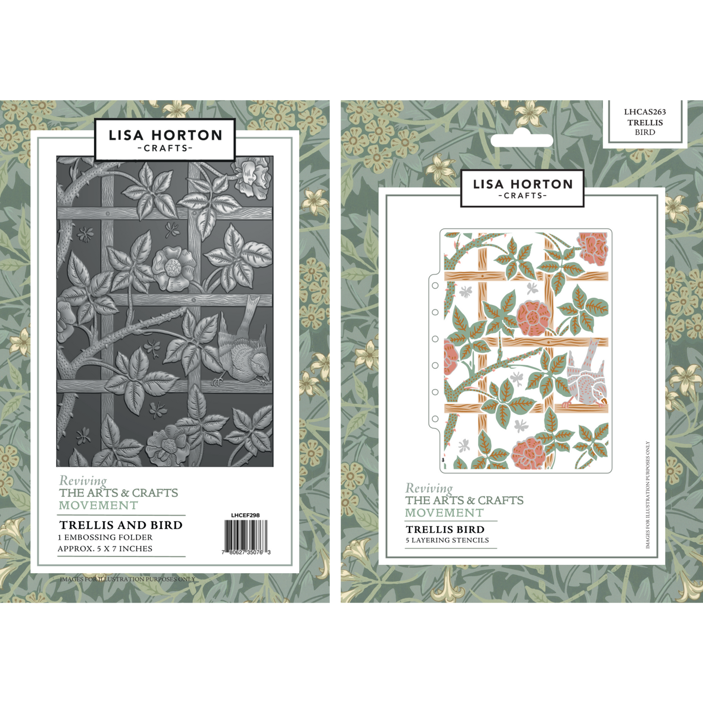 Lisa Horton Crafts Reviving The Arts & Crafts Movement Complete Die, Embossing Folder & Stencil Collection