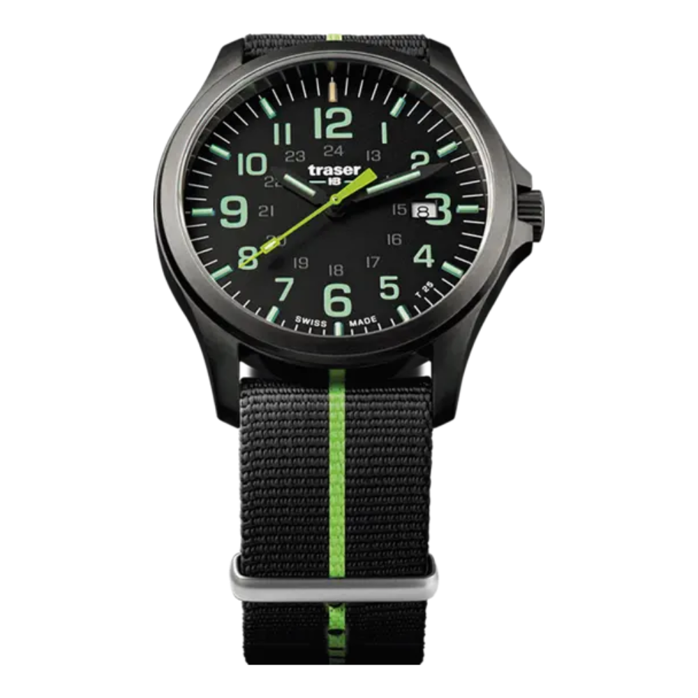 Traser P67 Officer Pro GunMetal Black/Lime Watch