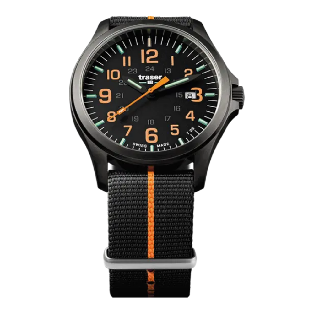 Traser P67 Officer Pro GunMetal Black/Orange Watch