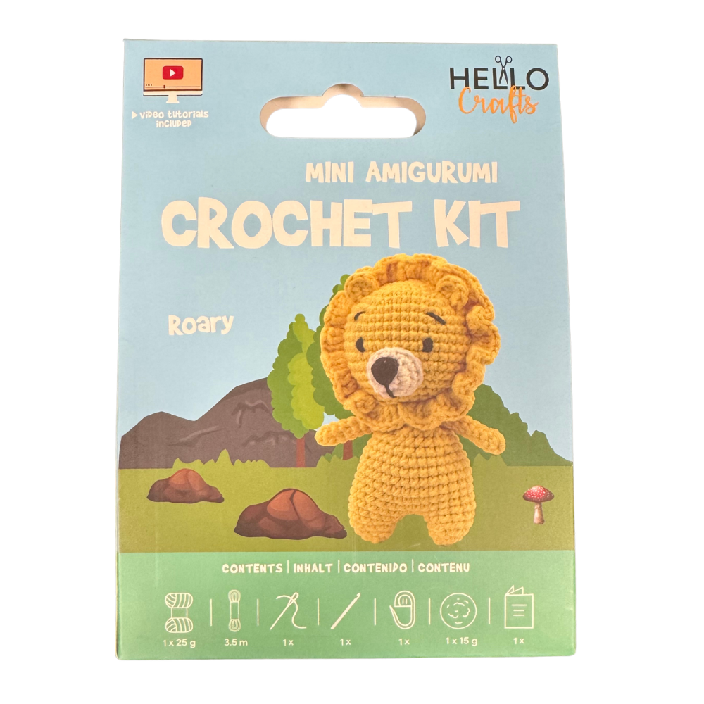 Hello Crafts Mini Amigurumi Crochet Kit - Roary