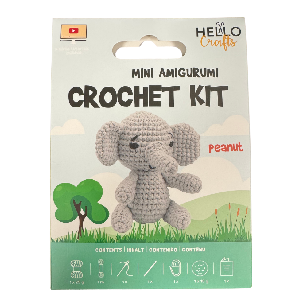 Hello Crafts Mini Amigurumi Crochet Kit - Peanut