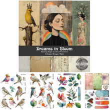 Funky Fossil Dreams in Bloom Paper Pad with Artful Petals & Wings Rub Ons