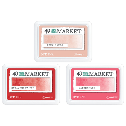 49 & Market Set of 3 Dye Ink Pads - Pink Sands, Strawberry Pie & Watermelon