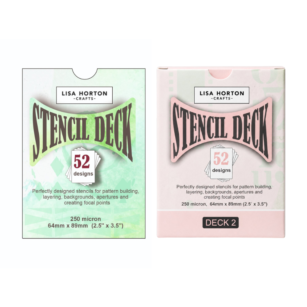 Lisa Horton Crafts Stencil Deck Vol. 1 and Vol. 2 Exclusive Bundle (104 Individual Stencils)