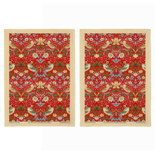 William Morris Gallery Set - 2 Tea Towels 70cm x 50cm - Strawberry Thief Red
