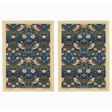 William Morris Gallery Set - 2 Tea Towels 70cm x 50cm - Strawberry Thief Navy