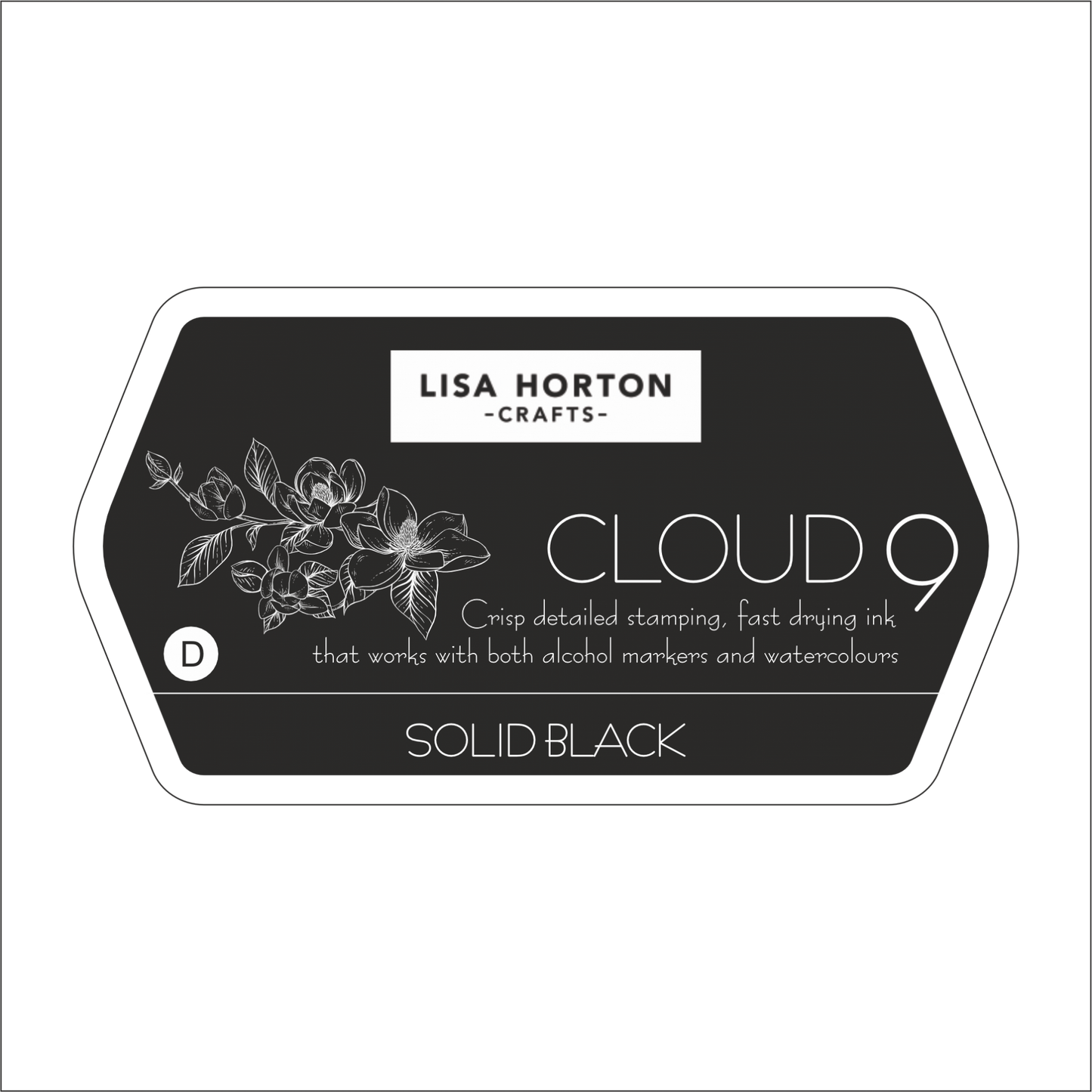 Lisa Horton Crafts Solid Black Dye Based Ink Pad - Water Resistant