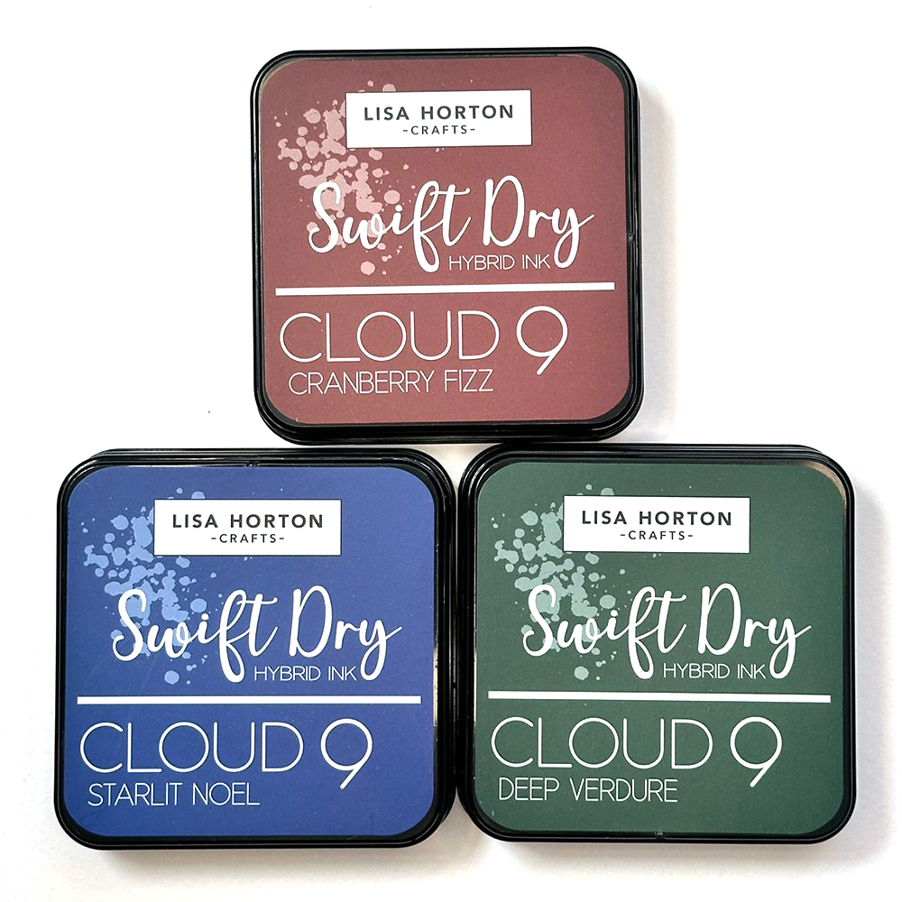 Lisa Horton Crafts Swift Dry Hybrid Ink Pad Trio - Starlit Noel, Cranberry Fizz & Deep Verdure