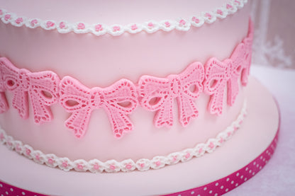 Karen Davies Sugarcraft Lace Bow Borders Silicone Mould