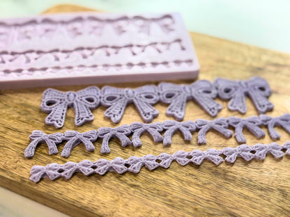 Karen Davies Sugarcraft Lace Bow Borders Silicone Mould