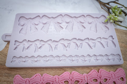 Karen Davies Sugarcraft Lace Bow Borders Silicone Mould