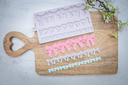 Karen Davies Sugarcraft Lace Bow Borders Silicone Mould