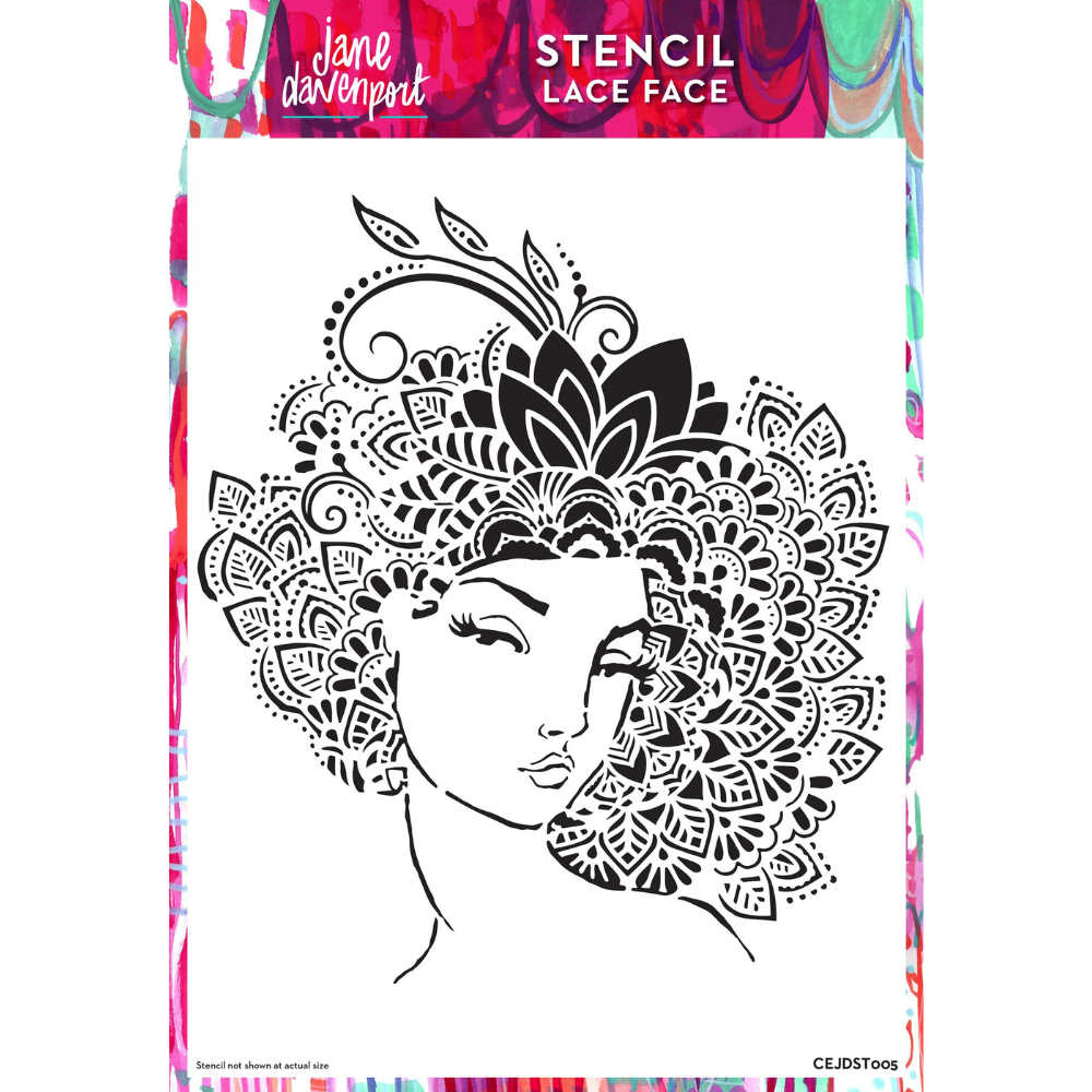 Creative Expressions Jane Davenport Stencil A4 Lace Face