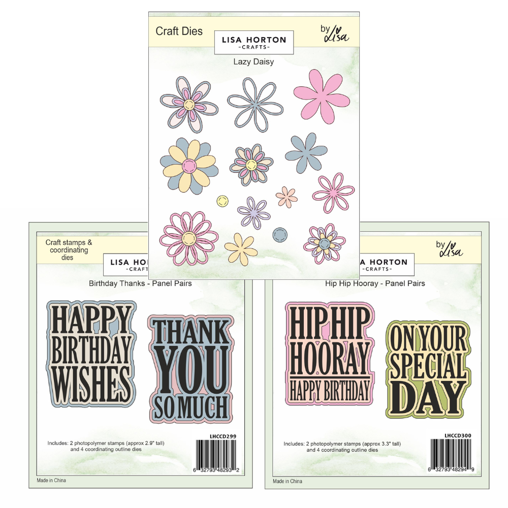 Lisa Horton Crafts Lazy Daisy & Panel Pairs Die & Stamp Sets | Exclusive Bundle