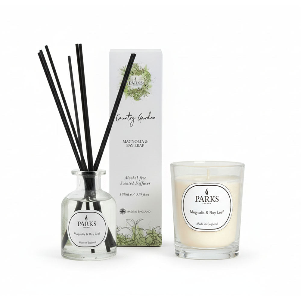Parks London Magnolia and Bay Leaf 180g Candle & 100ml Diffuser