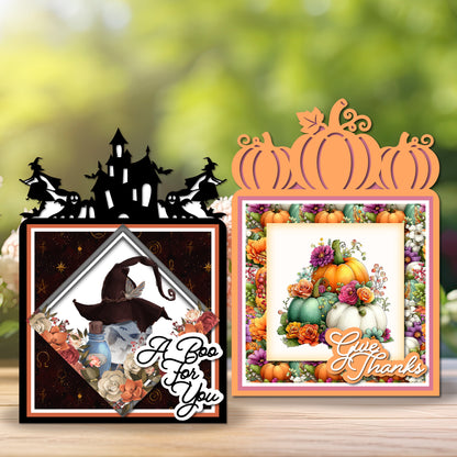 The Crafty Witches Doily Autumnal Reverse Easel Collection SVG Files