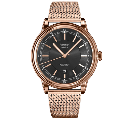 Aviator Douglas DC-3 Black Dial Milanese V.3.32.2.242.5 Automatic Watch