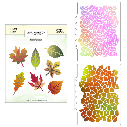 Lisa Horton Crafts Autumn Fall Foliage, Pebbles and Wavy Blooms Collection
