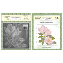 Lisa Horton Crafts Magnolia Corner 6" x 6" 3D Embossing Folder and Layering Stencils