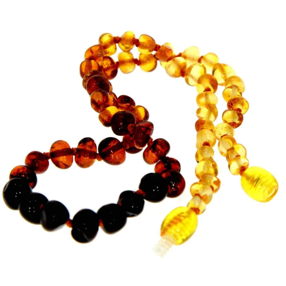Genuine Baltic Amber Polished Baroque Beaded Ombre Necklace