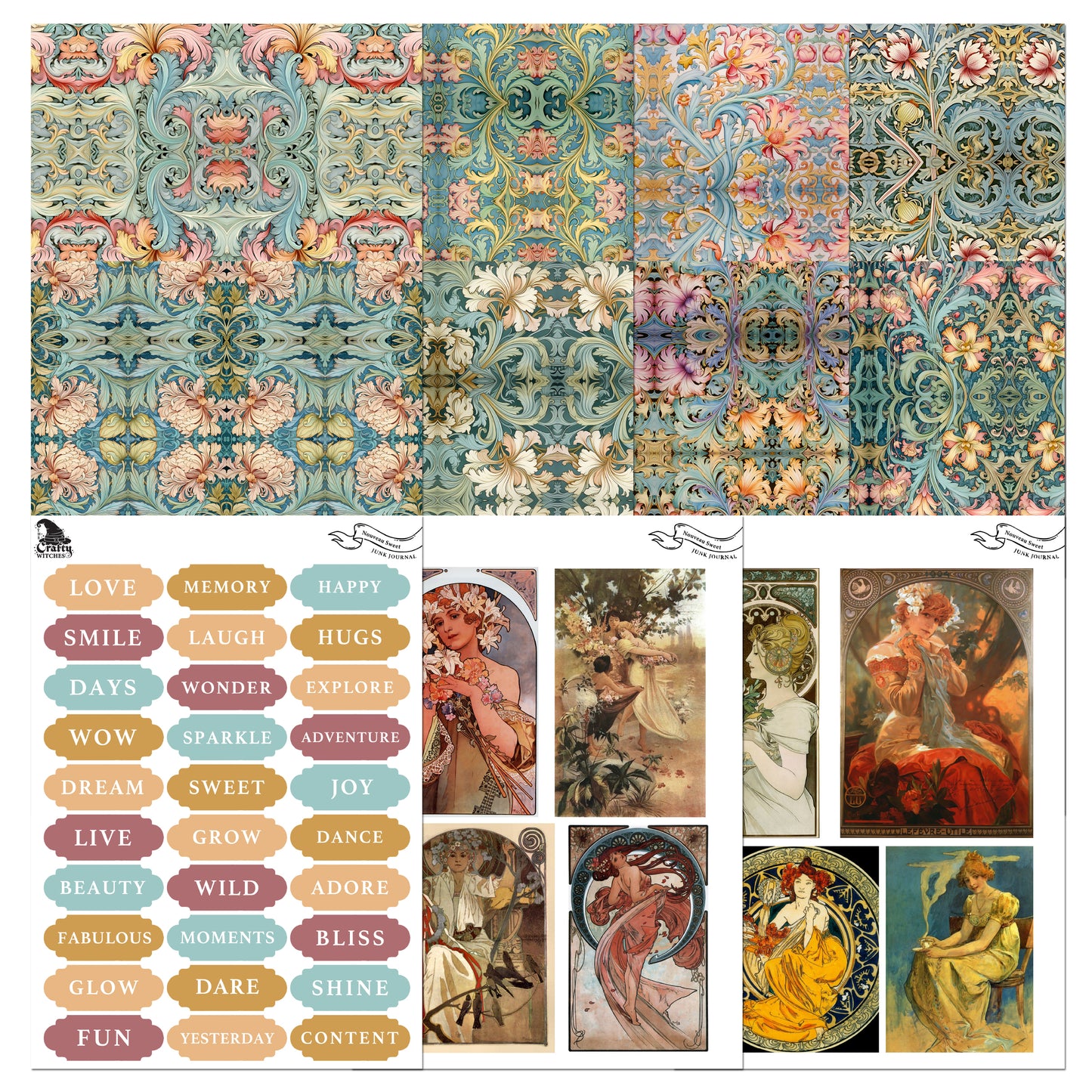 The Crafty Witches Nouveau Sweet Junk Journal Digital Collection