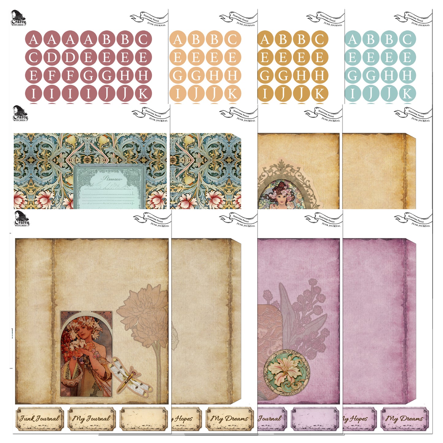 The Crafty Witches Nouveau Sweet Junk Journal Digital Collection