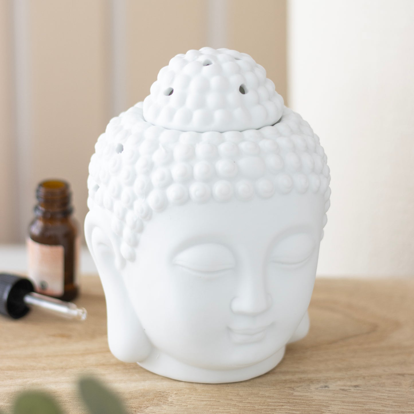 Something Different White Buddha Head Oil Burner