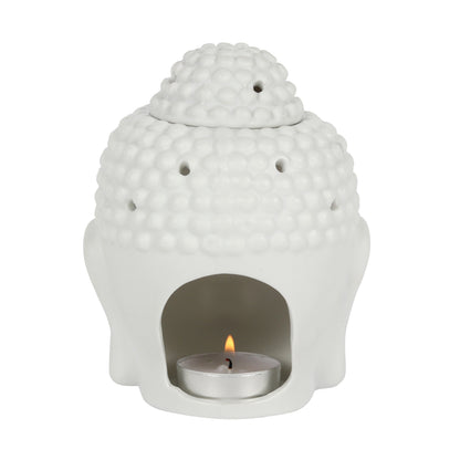 Something Different White Buddha Head Oil Burner