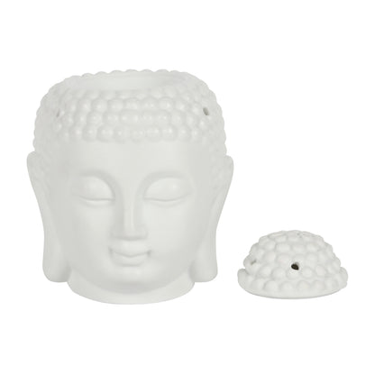 Something Different White Buddha Head Oil Burner