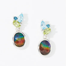 Canadian Ammolite Gems by Kenneth Bradley ‘Olivia’ Earrings with Blue Topaz & Peridot