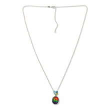 Canadian Ammolite Gems by Kenneth Bradley ‘Olivia’ Pendant with Blue Topaz & Peridot