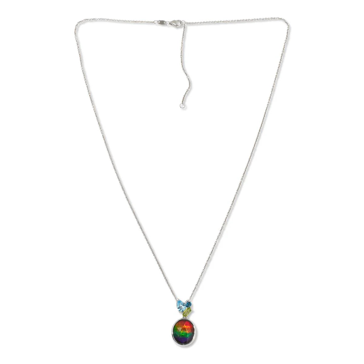 Canadian Ammolite Gems by Kenneth Bradley ‘Olivia’ Pendant with Fire Opal, Garnet & Citrine