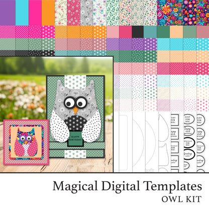 The Crafty Witches Owl Magical Digital Templates & Papers Collection