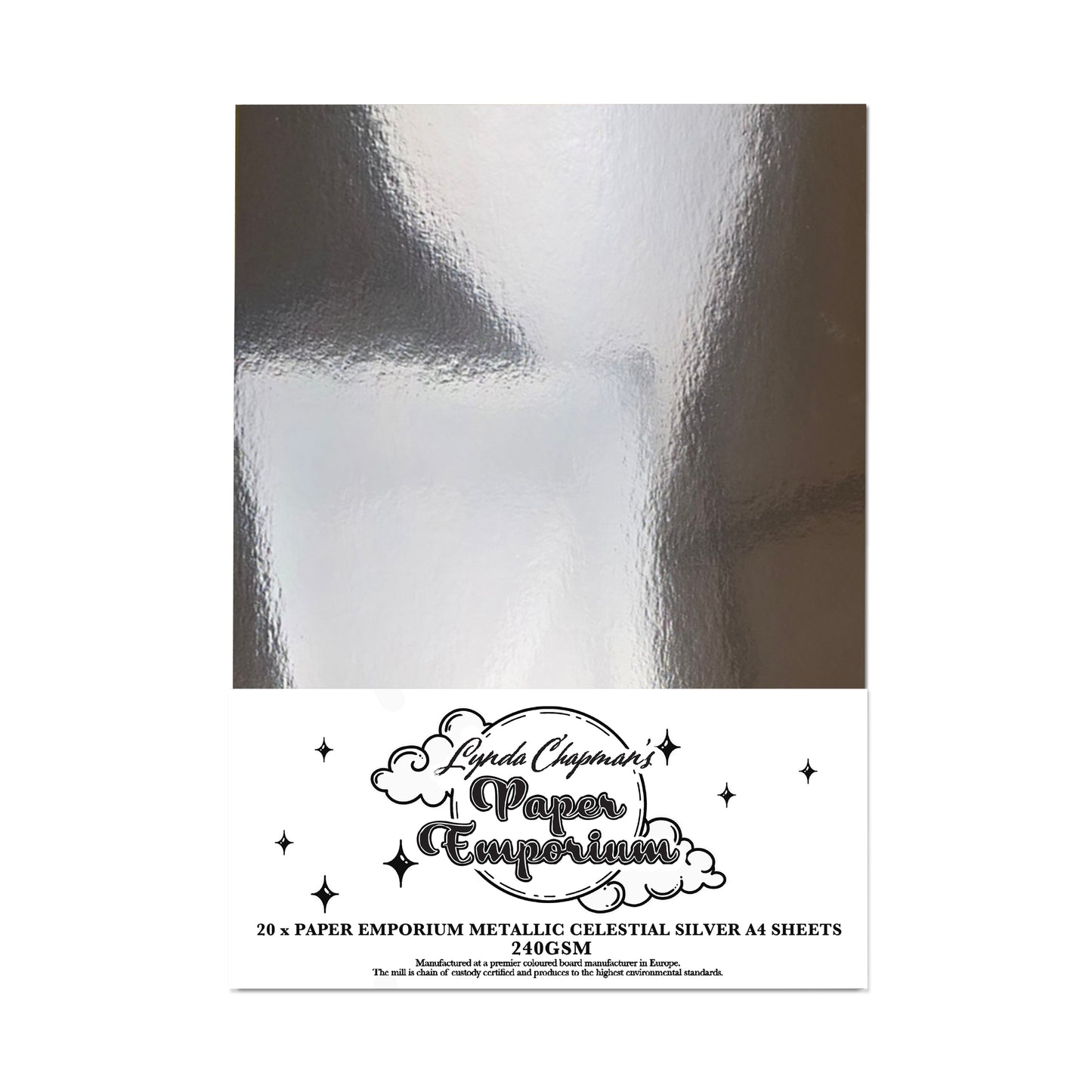 Lynda Chapman's Paper Emporium Metallic Celestial Silver 20 x A4 sheets 240gsm
