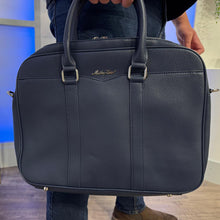 Mathey Tissot Genuine Leather Laptop Bag in Blue