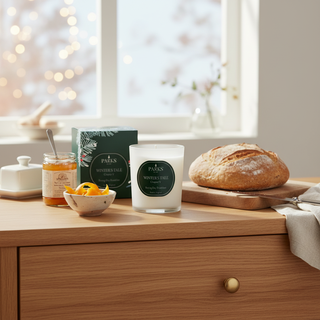Parks London Winters Tale 220gm Glass Wax Candle - Boxing Day Breakfast Chapter 5