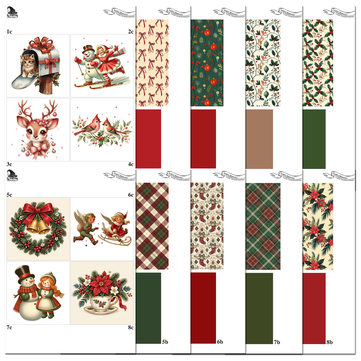 The Crafty Witches Paper Charms Festive Memories Toppers Digital Collection