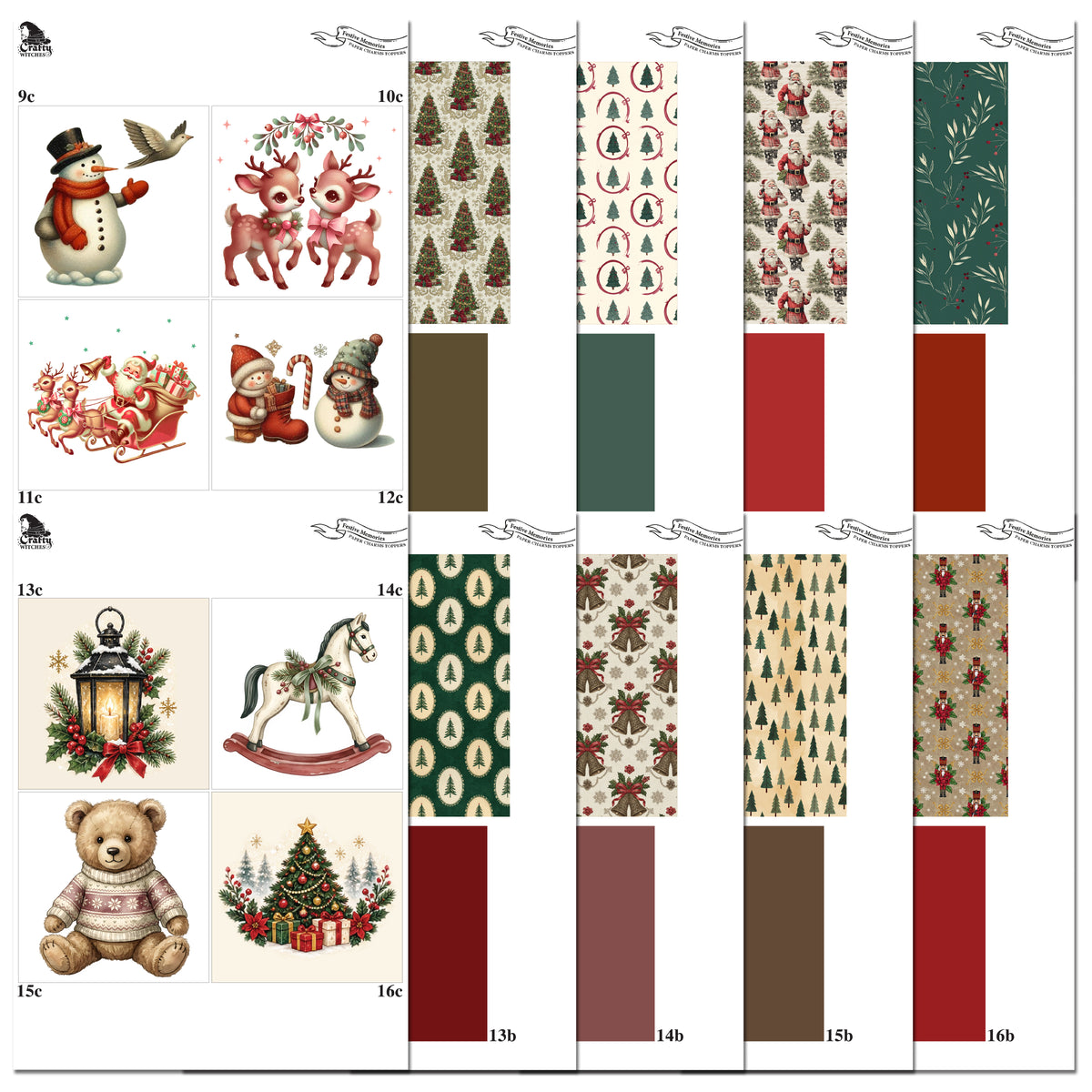 The Crafty Witches Paper Charms Festive Memories Toppers Digital Collection