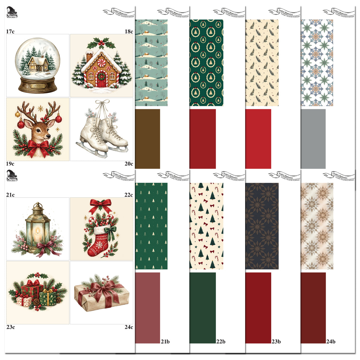The Crafty Witches Paper Charms Festive Memories Toppers Digital Collection