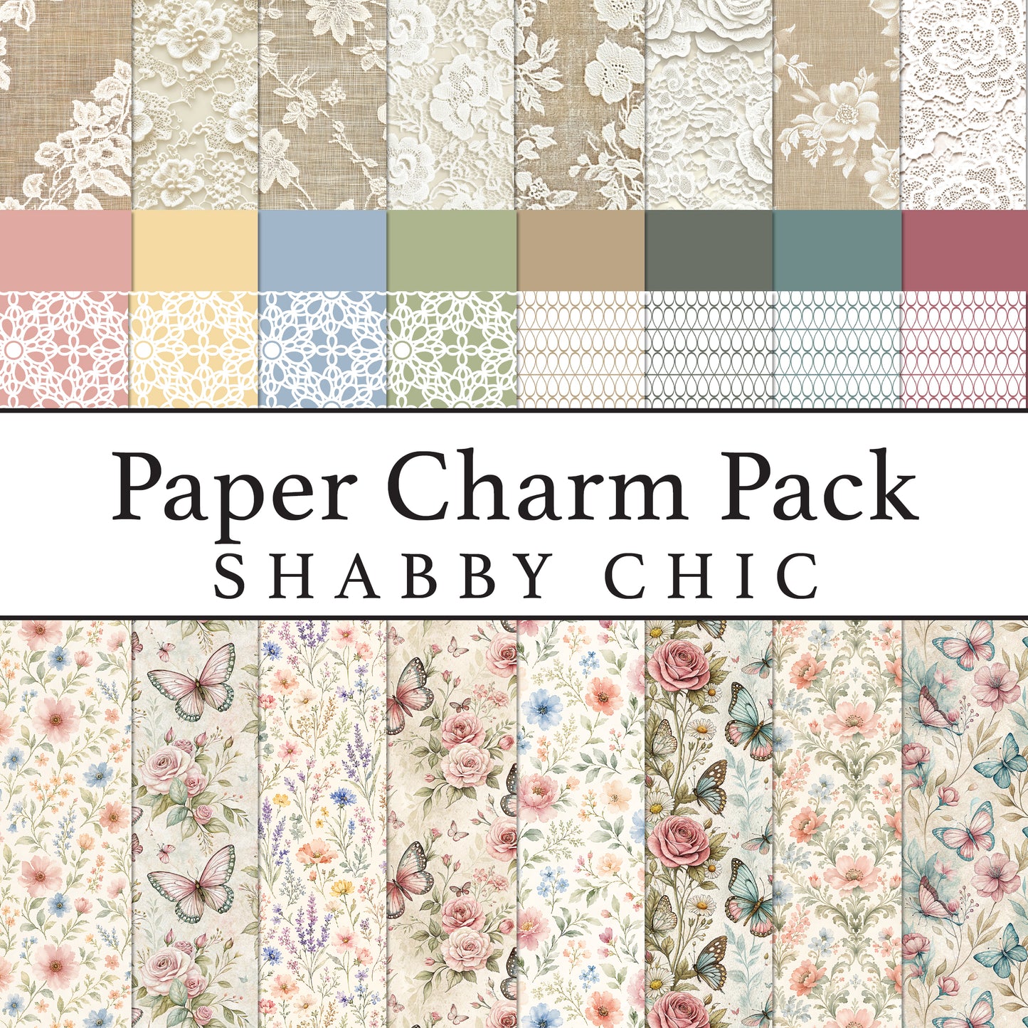 The Crafty Witches Paper Charms Shabby Chic Papers Digital Collection