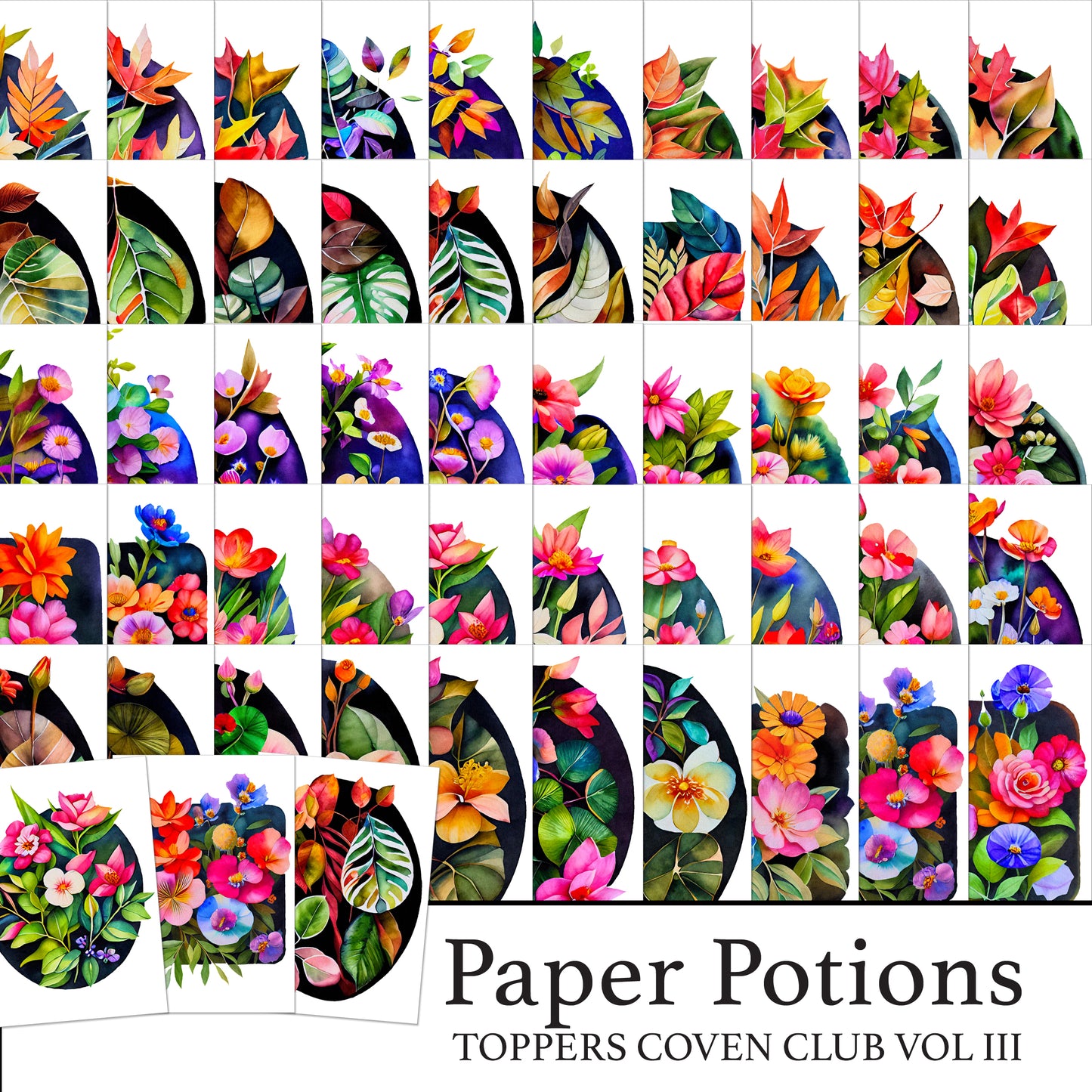 The Crafty Witches Paper Potions Exotic Blooms Toppers Digital Collection