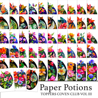 The Crafty Witches Paper Potions Exotic Blooms Toppers Digital Collection