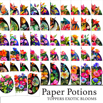 The Crafty Witches Paper Potions Exotic Blooms Toppers Digital Collection