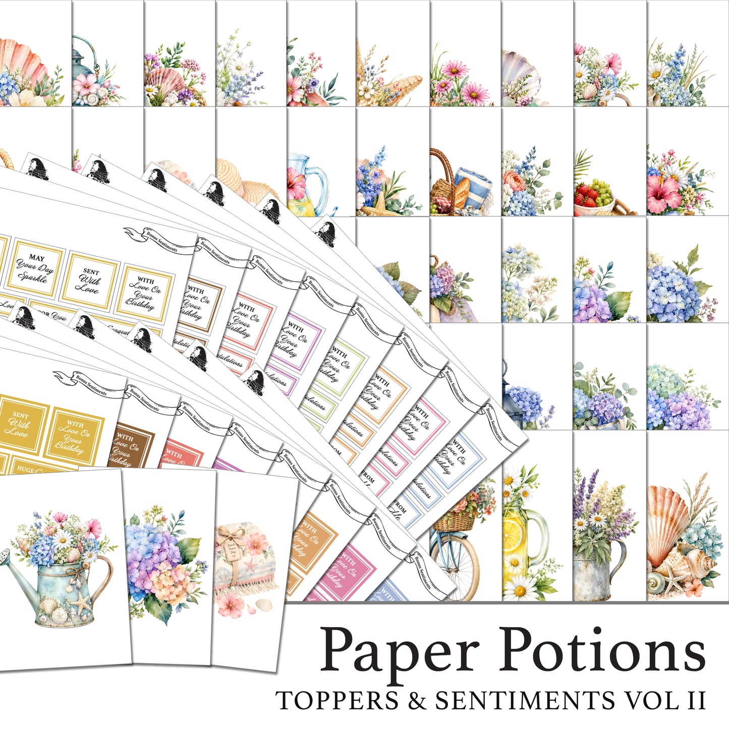 The Crafty Witches Paper Potions Toppers & Sentiments Vol II Digital Collection