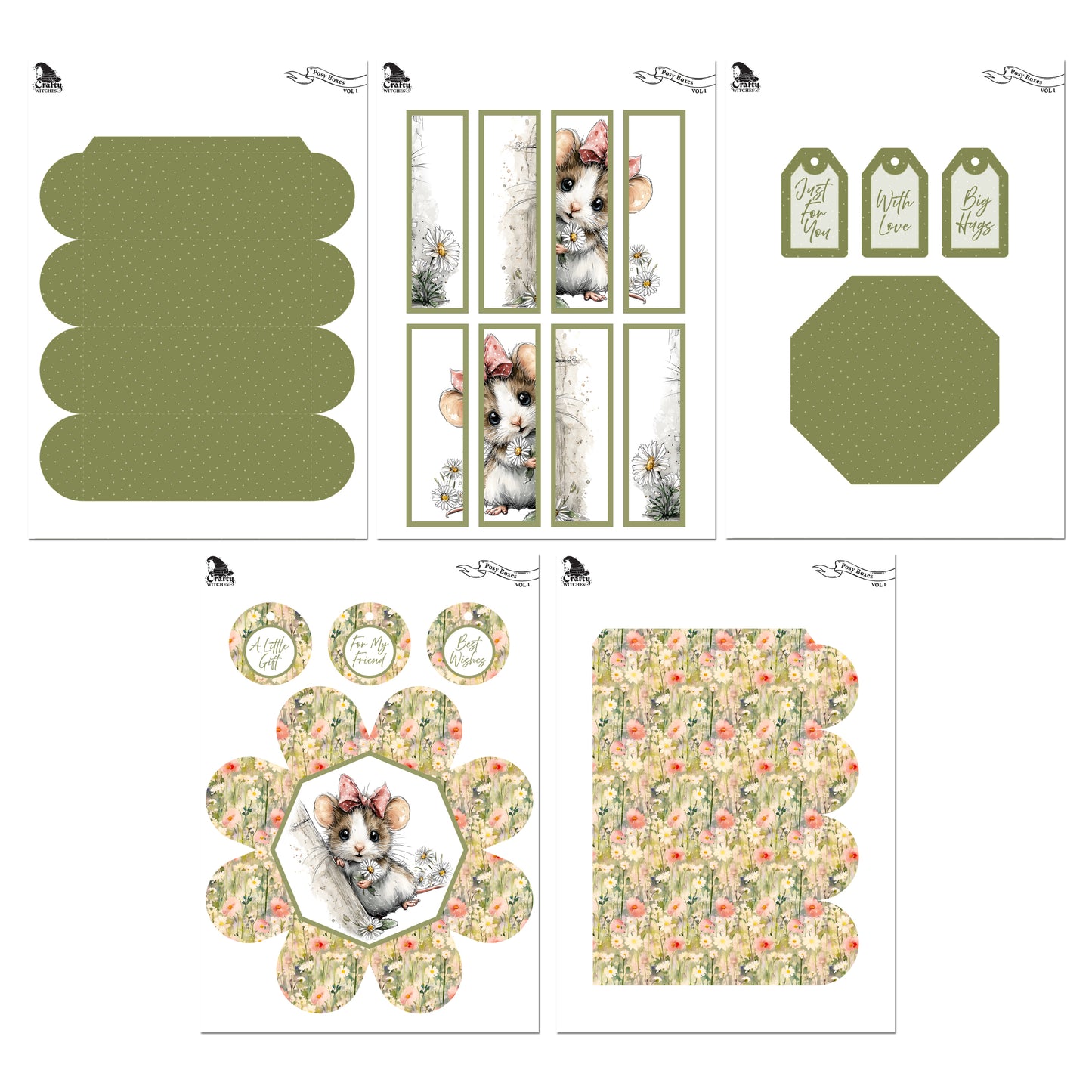 The Crafty Witches Posy Boxes Vol I Digital Collection