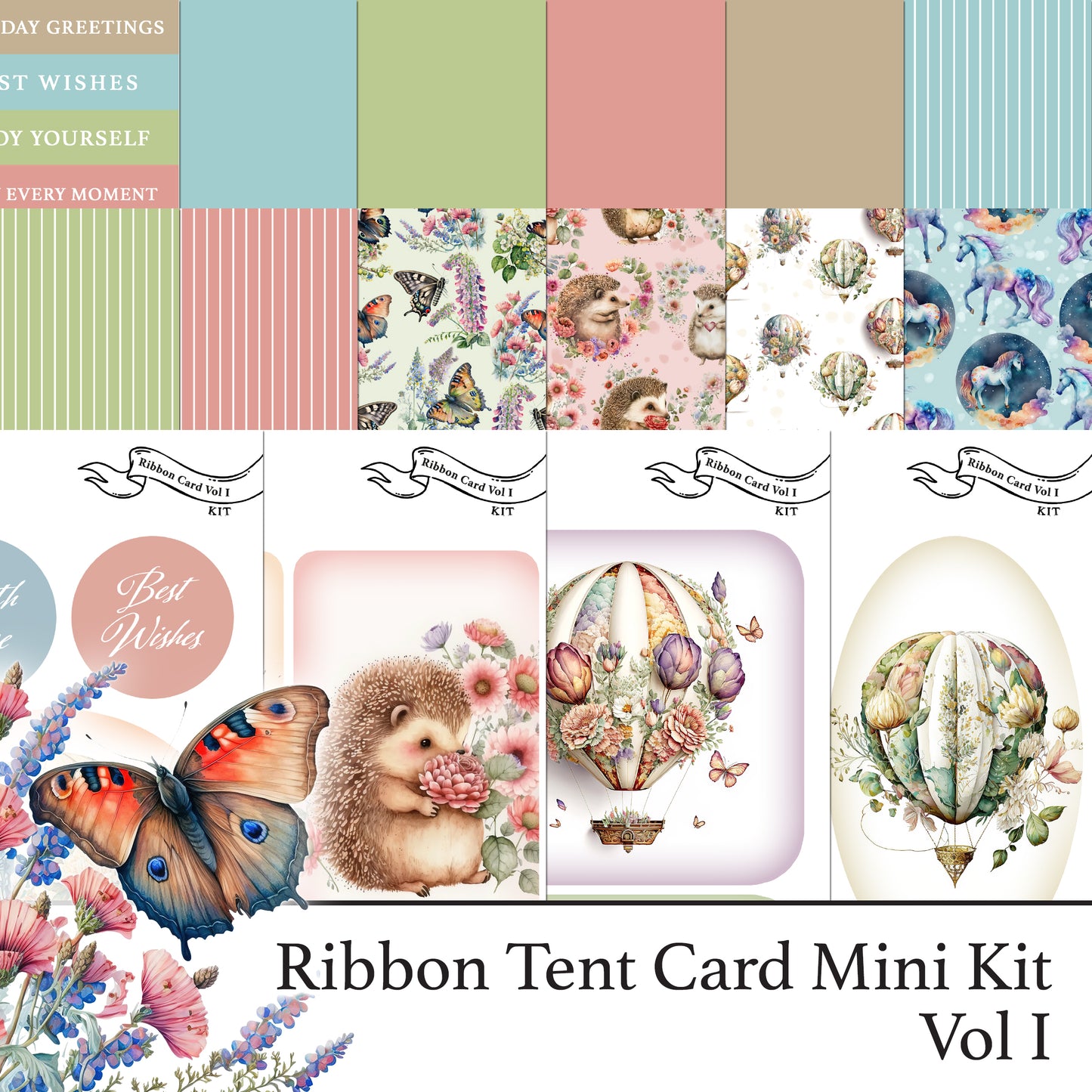 The Crafty Witches Ribbon Tent Cards Vol I with Digital Mini Kit SVG Files